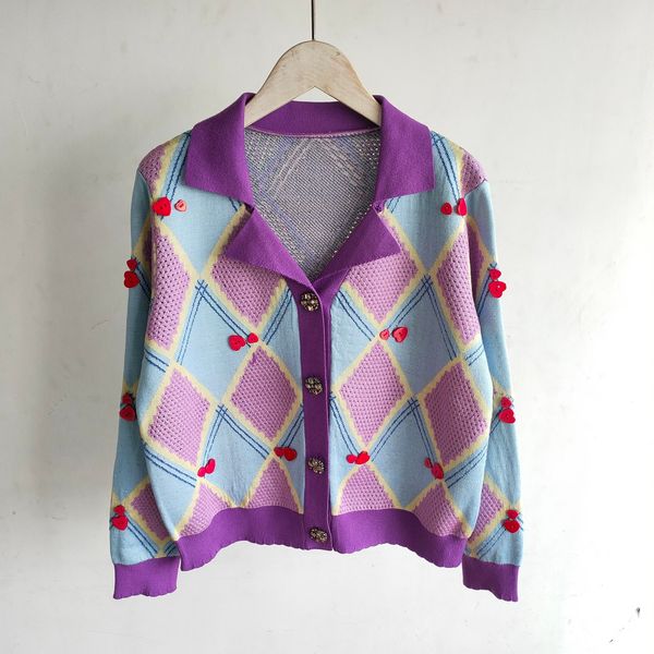 

325 2021 Spring Summer Brand Same Style Sweaters High Quality Lapel Neck Long Sleeve Cardigan Sweater Women Clothes DL, White;black