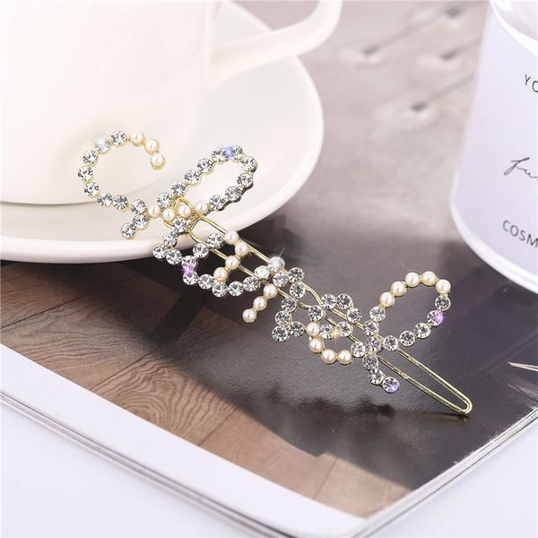 

clq2 f1726 cen fan accessories net red ins small fragrant letter hair clips pearl pearl diamonddiamond diamondfrog barrettes bangs clip hai, Golden;silver