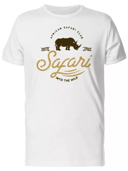 

safari rhino silhouette men's tee -image by shutterstock, White;black