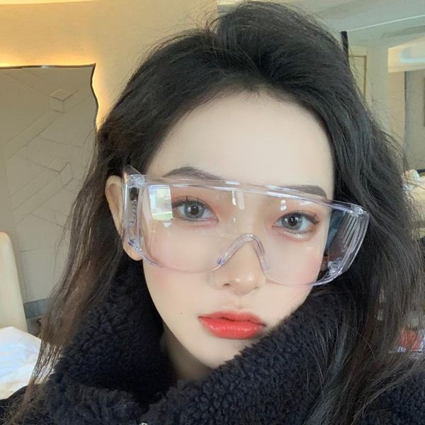 

vazrobe transparent glasses women steampunk eyeglasses male goggles windproof anti fog driving eyewear fashion sunglasses frames, Black