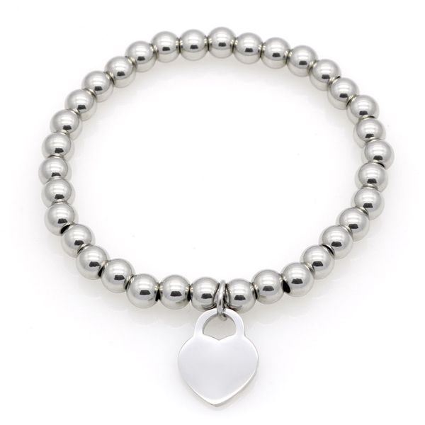 

new women copper beaded bracelet stainless please return to heart charms t letter pulsera bracelets, Golden;silver