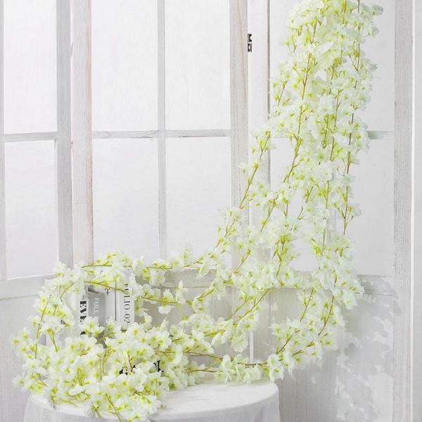 

decorative flowers & wreaths wedding simulation vine flower string decoration hanging props party home artificial rattan