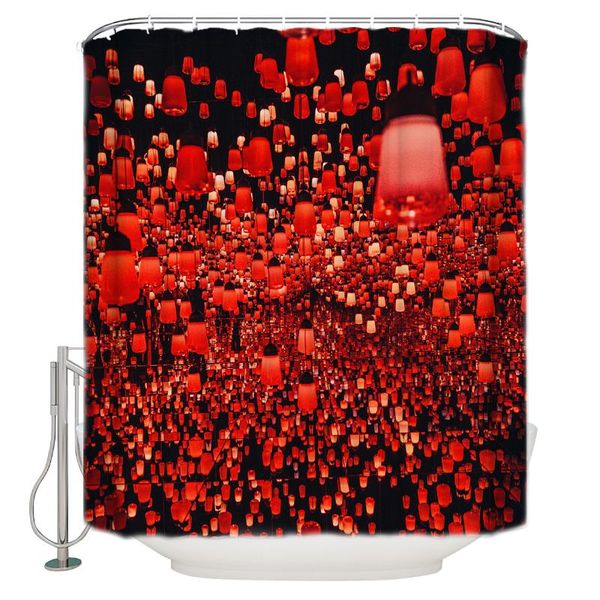 

shower curtains red lantern art curtain waterproof polyester bath