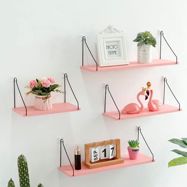 

hooks & rails s/m/l wall mounted shelves iron wooden shelf storage rack organization indoor outdoor plant flower decoration holder
