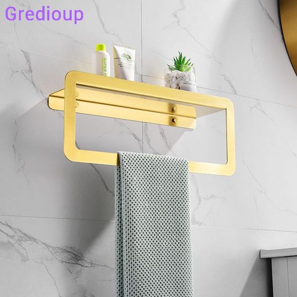 

towel racks bathroom bar rack brass brushed gold shelves modern holder storage accessories organizer shower towels