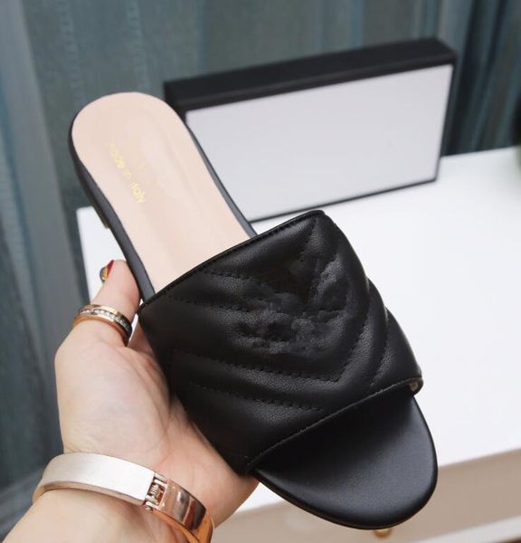 

brand paris luxury designer women slippers summer embroidery fashion flat sandal open flat ladies outdoor beach sandals slide, Black