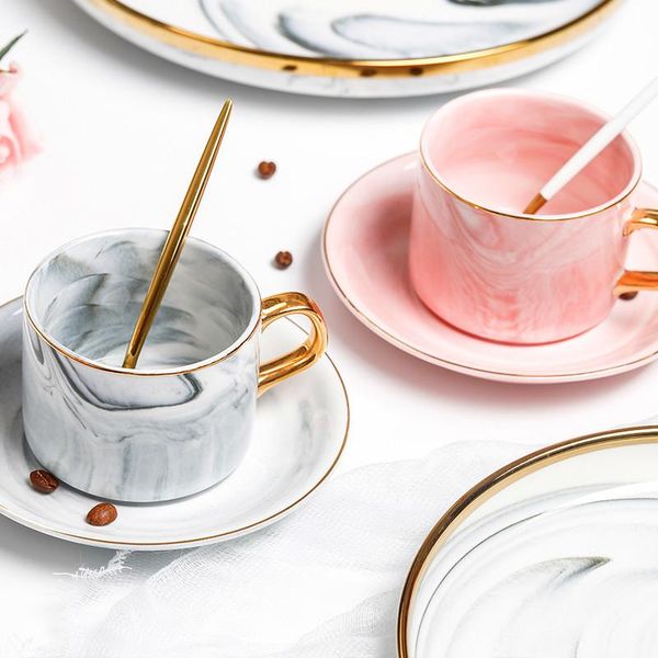 

mugs nordic marble paint ceramic coffee cups and saucers suit creative english afternoon tea camellia cup