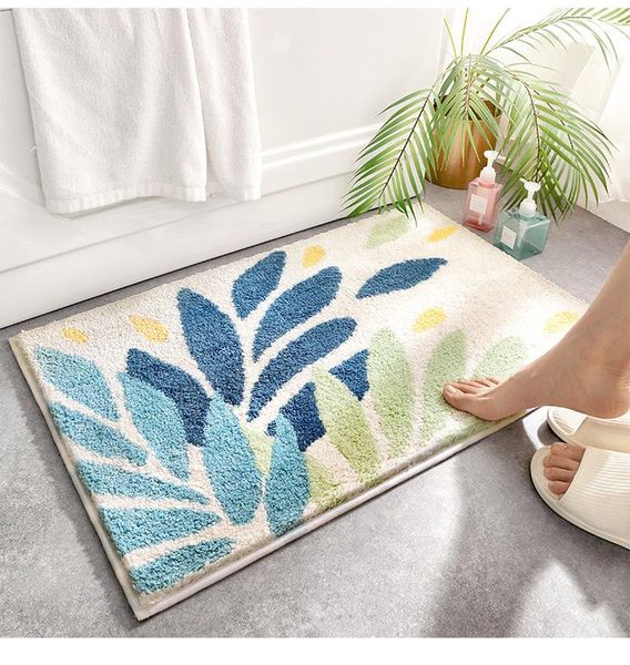 

bath mats bathroom absorbent carpet anime pure color door mat heart-shaped rug fluffy household floor area