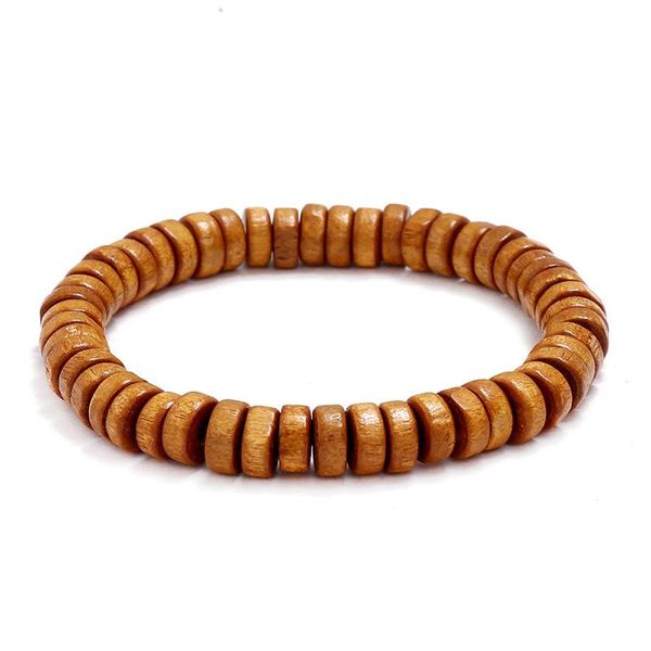

link, chain simple single circle wooden bead wristband solid color beaded bracelet men's women's bracelets hand accessories trendy, Black