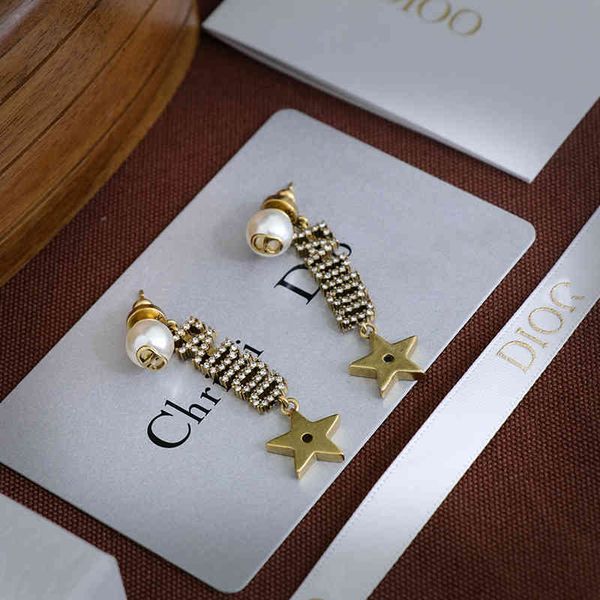 

design jewelry family new brass letter pearl earrings, Silver