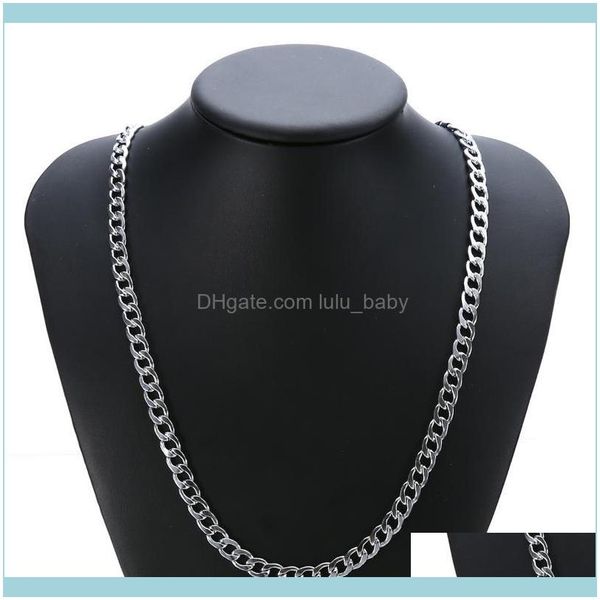 

chains necklaces & pendants jewelrychains men women cuban necklace punk long chain hip hop filled link for male party nightclub jewelry drop, Silver