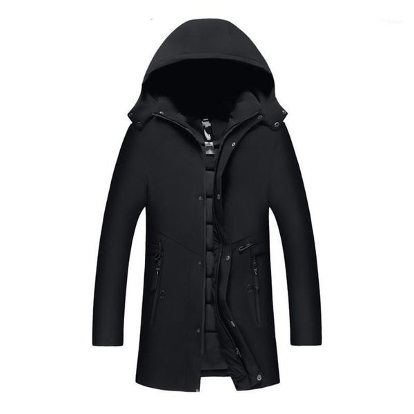 

men's & fashion men hooded long warm thick jacket mens down parkas winter outwear cotton coat male11 5bq4, Black