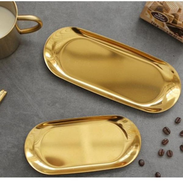 

dishes & plates stainless steel dining plate jewelry oval fruit cake snack tray western dessert kitchen steak