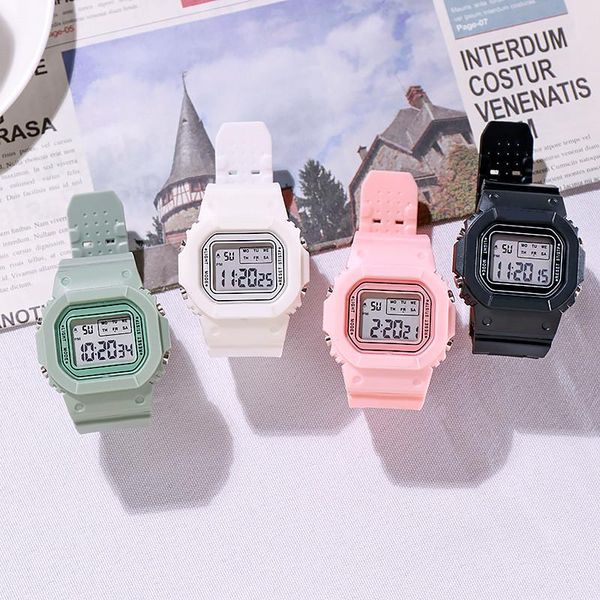 

wristwatches luminous sports women digital watches waterproof casual fashion electronic for men clock regolio, Slivery;brown