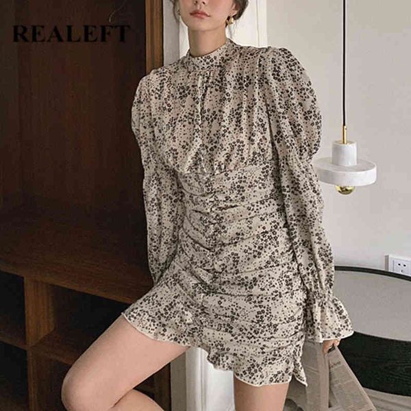 

spring summer women's dress vintage floral printed mini es elegant high waist bodycon party female 210428, Black;gray