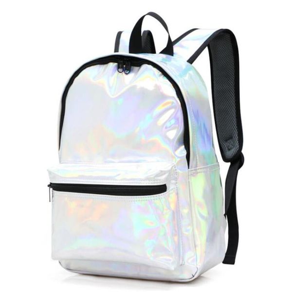

backpack silver holographic women fashion hip-hop laser ptgirl school bag for cool girl teenager mochila escolar