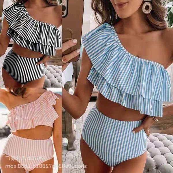 

xinsi swimsuit split striped swimsuit high waist multicolor bikini, White;black