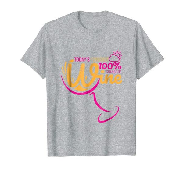 

men's t-shirts today's forecast 100% chance of wine funny lovers tee, White;black