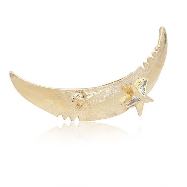 

hair clips & barrettes long golden silver plated crescent moon stars metallic fashion for women jewelry