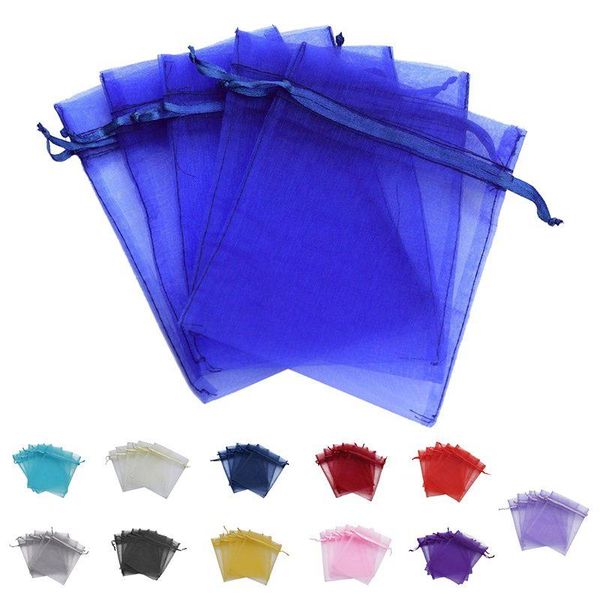 

jewelry pouches, bags organza wedding party favor gift candy sheer pouch, 50 pcs 4inch x 6inch (10x15cm) pink, Pink;blue