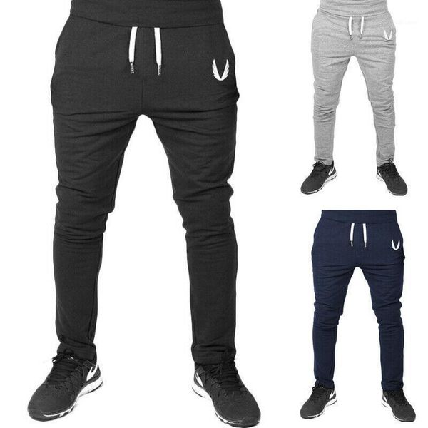 

men pants long sport gym slim fit trousers workout running joggers athletic elastic casual spring summer sweatpants men's, Black