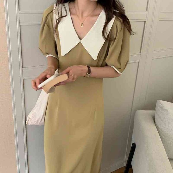 

casual dresses women harajuku summer short sleeve midi holiday chic a-line loose lapel retro fashion dress d1j5, Black;gray