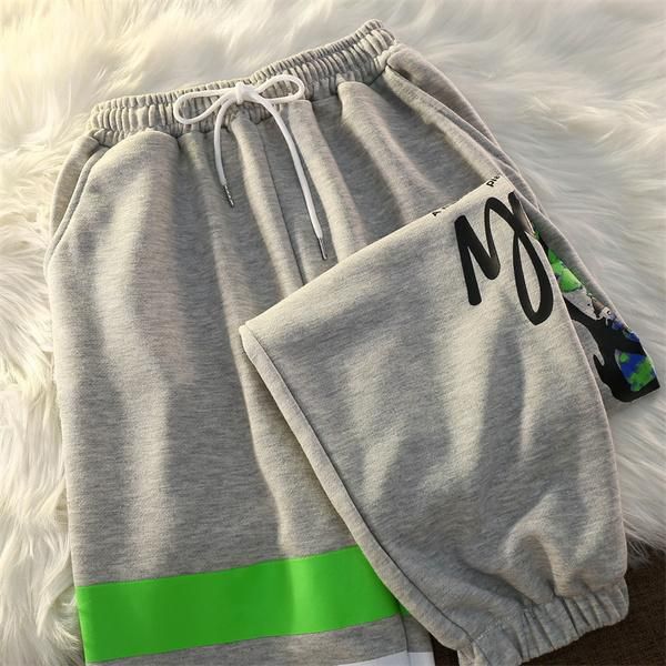 

women's pants & capris price autumn and winter fashion sports trousers slimming wide, Black;white