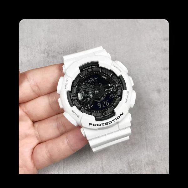 

wristwatches leisure sports ga110 quartz watch man led digital wristwatch multi-function clock world time automatic hand-raising light, Slivery;brown