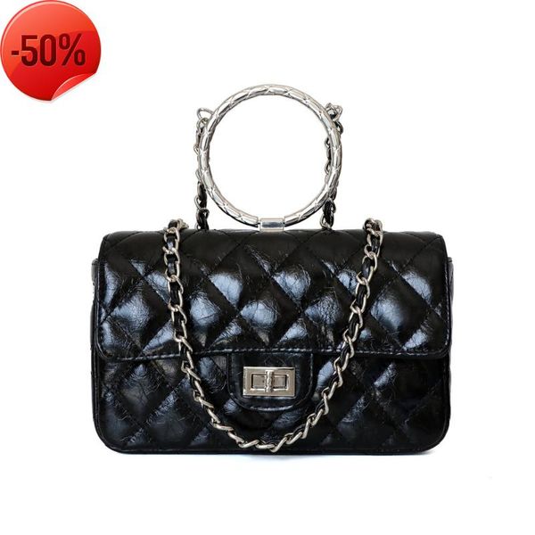 

evening bags ladies 2021 hand genuine leather circle crossbody for women fashion shoulder bolsas feminina