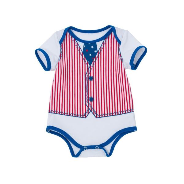 

rompers 0-24 months july 4th-born infant toddler baby boys&girls dress cotton short sleeve romper-kids costume clothes, Blue