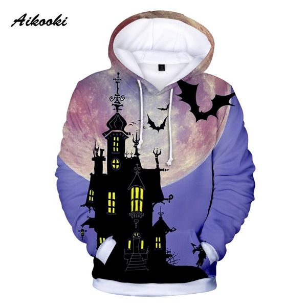

men's hoodies & sweatshirts casual creative halloween 3d men/women long sleeve fashion humor cartoon sweatshirt pullovers, Black