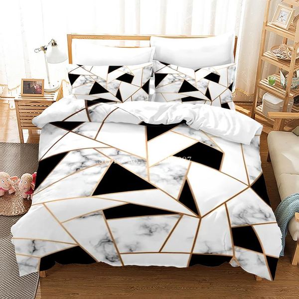 

bedding sets marble lines set duvet cover comforter bedspread bedclothes bed linen twin double  bedroom luxury decoration