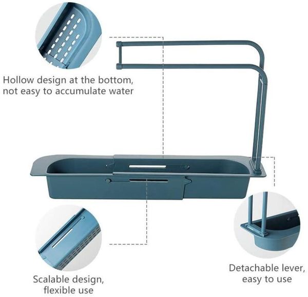 

hooks & rails kitchen storage rack plastic nordic sponge holder drain basket drainer shelf hanging racks 4colors