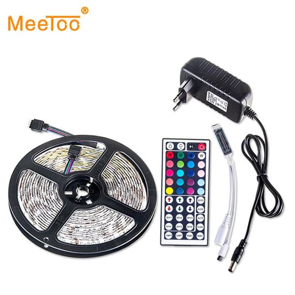 

strip light 5m 10m dc12v diode tape ribbon fita flexible waterproof 44keys controller adapter set strips led