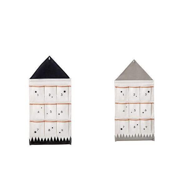 

pockets calendar storage bag wall hanging alphanumeric canvas sack bags ins nordic children room organizer home decor boxes & bins