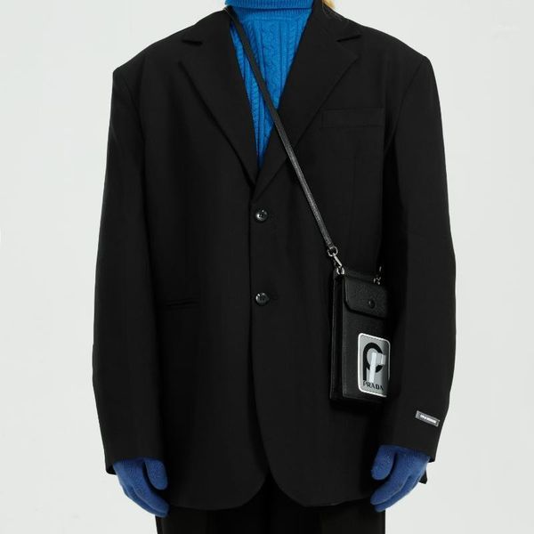 

men's clothing | autumn 2021 korean version loose baidu solid color casual suit suits & blazers, White;black