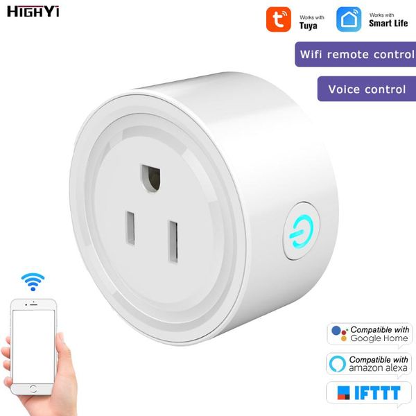 

smart home control 110-240v tuya app remote socket outlet mini us wifi plug work with alexa google voice
