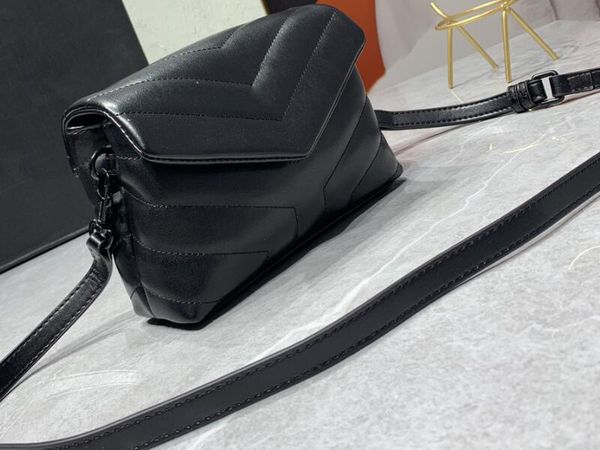

realfine888 bags 3a 20cm 630951 loulou toy matelasse leather shoulder handbags for women black-black hardware with dust bag