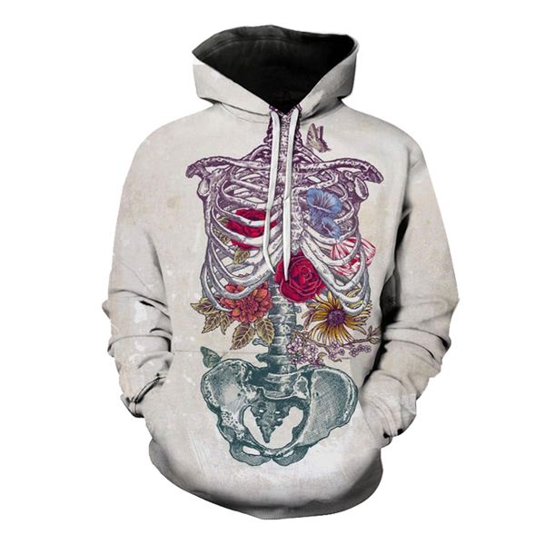

white comfortable pattern men is a 3d printed hoodie visual impact party punk goth round neck american sweater hoodie, Black