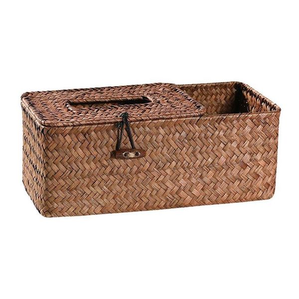 

tissue boxes & napkins 1pc delicate seaweed woven box compartment deskstorage with lid