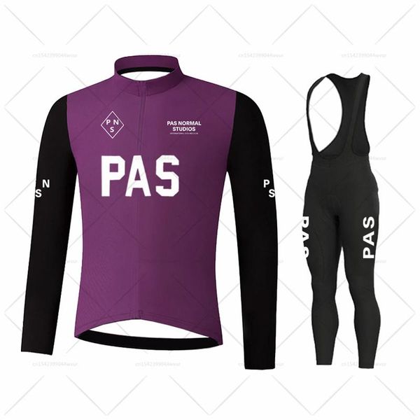 

racing sets 2021 pas normal studios cycling clothing autumn jersey set pns long sleeve bike mtb maillot ropa ciclismo, Black;blue