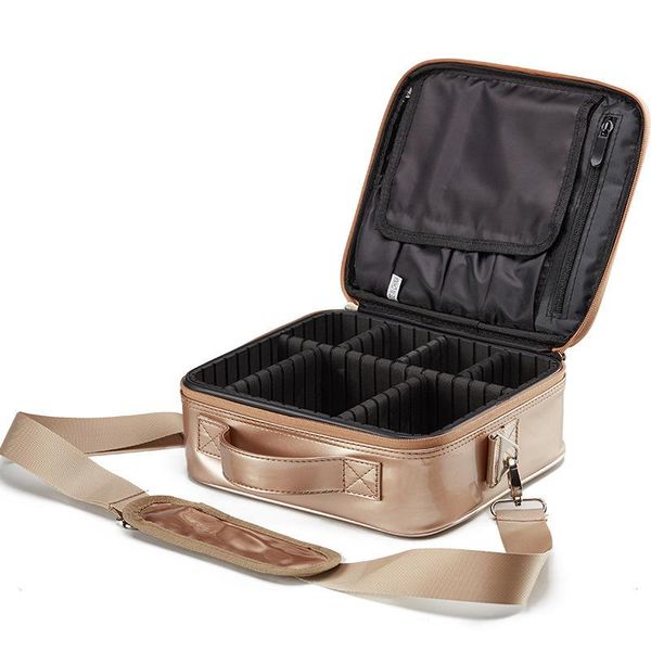 

brand cosmetic case pu leather bag travel organizer women beautician big capacity makeup beauty bags & cases
