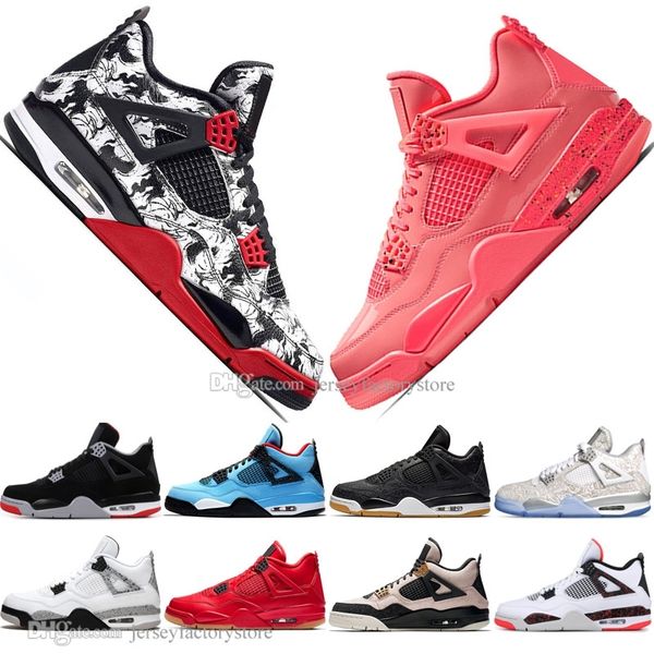 

fashion bred 4 4s what the cactus jack laser wings mens basketball shoes denim blue pale citron men sport women sneakers eur 36-47