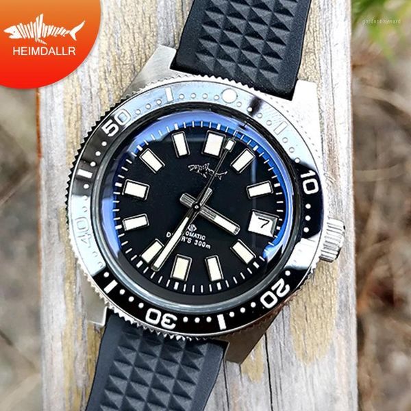 

men's diver watch stainless steel japan movement automatic wayches 300m waterproof luminous mechanical wristwatches, Slivery;brown