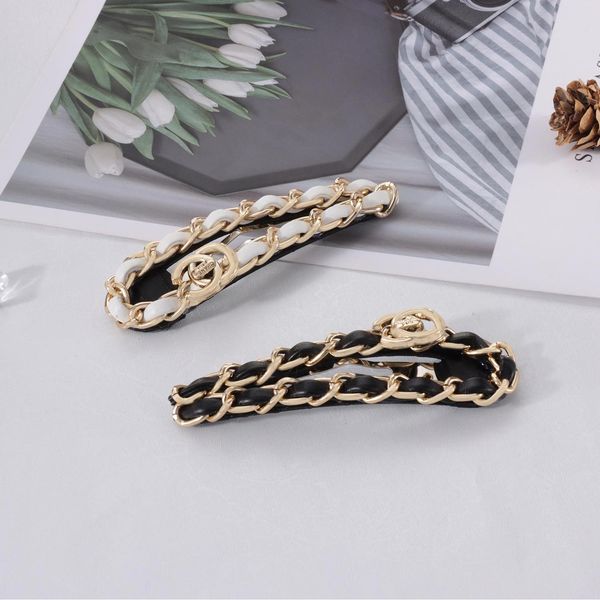 

barrettes hairpin xiaoxiangfeng heavy industry korean chain bb clip headdress female side, Golden;silver