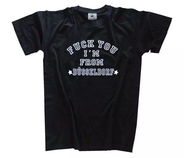 

f you - i am from duesseldorf t-shirt s-xxxl, White;black