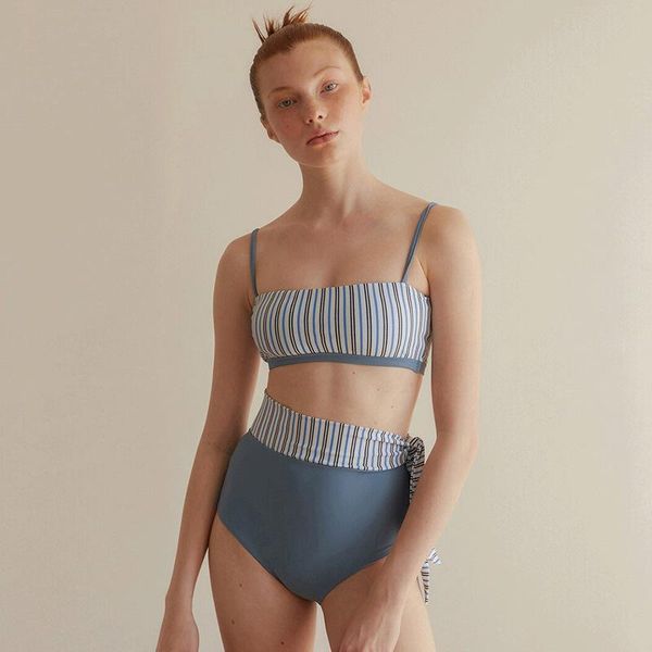 

one-piece suits triangle high-waisted bikini fission covered his spring bathing suit female europe and the united states