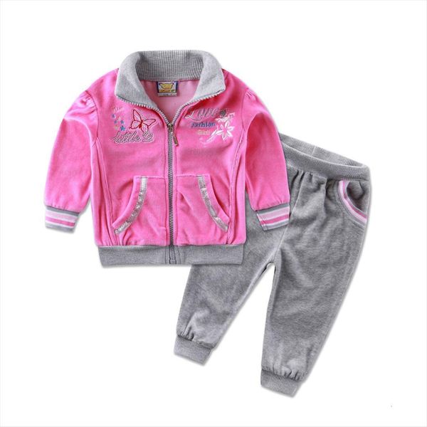 

style childrens clothing casual sports set baby girls winter clothes 2pcs long sleeve fashion infant kids pants, White