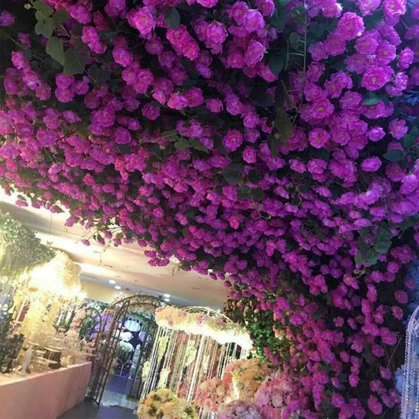 

artificial flowers rose flower rattan wedding plant wall arch decoration road lead pography props decorative & wreaths