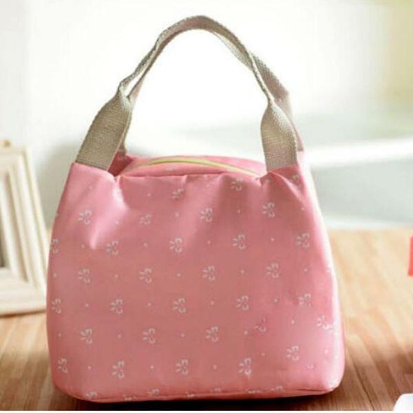 

portable thermal insulated lunch bag lunchbox storage lady carry picinic tote clips